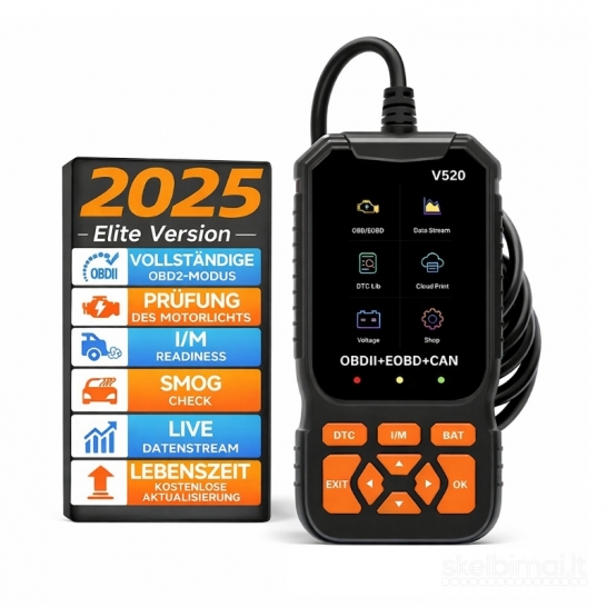 Profesionalus automobilio OBD2 diagnostikos skaitytuvas V520