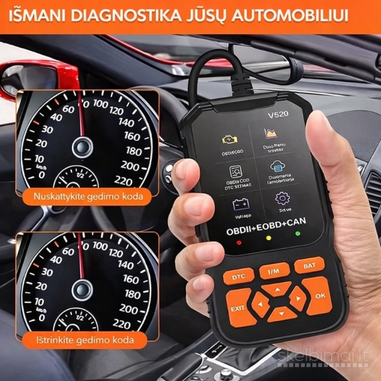 Profesionalus automobilio OBD2 diagnostikos skaitytuvas V520