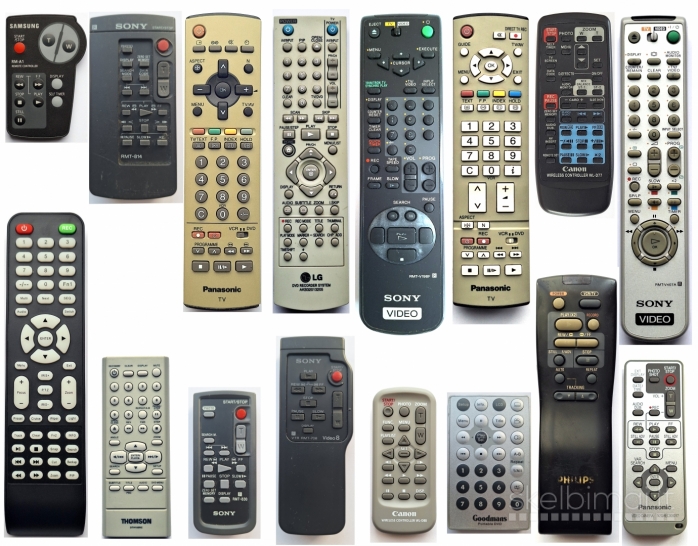Nuotoliniai pulteliai VHS, video kameros, DVD, TV