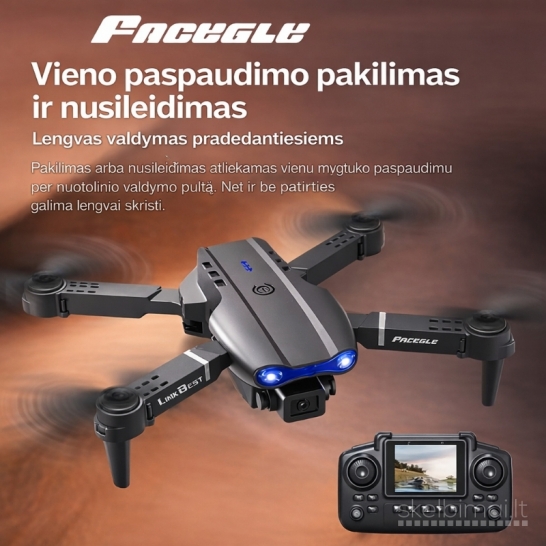 Dvigubos kameros dronas su ekrano pultu "FACEGLE ET99"