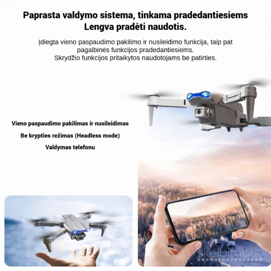Dvigubos kameros dronas su ekrano pultu "FACEGLE ET99"