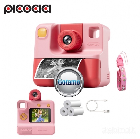 744 Vaikiškas spausdinantis fotoaparatas Picocici Children Camera 1080P Print