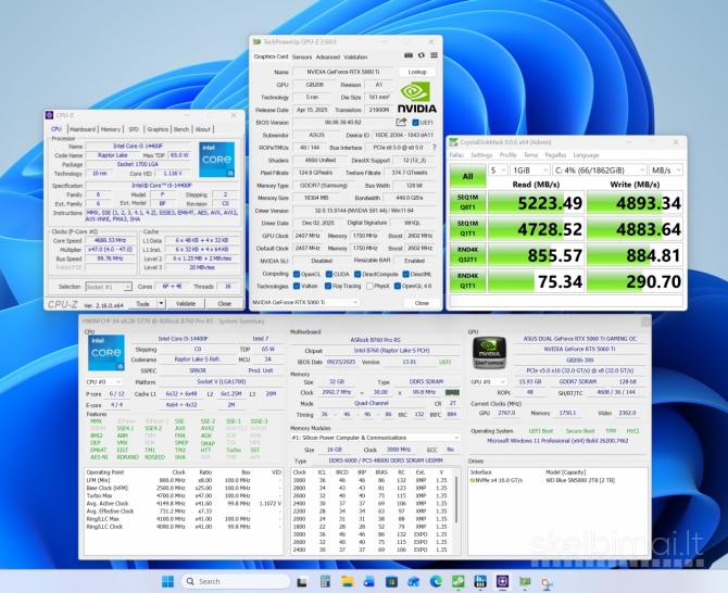 Intel i5-14400f, 16gb/5060ti, 32gb/ddr5, 2tb/SSD, Win11pro