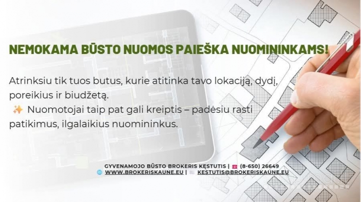 Individuali būsto nuomai paieška.