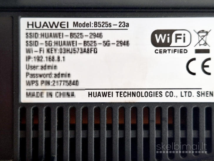 4G+ LTE modemas Huawei B525s-23a su maitinimo blokeliu