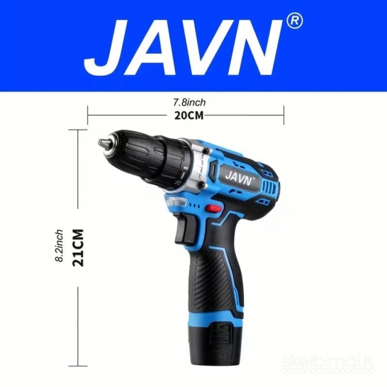 Akumuliatorinis JAVN 20V belaidis gręžtuvas-suktuvas 