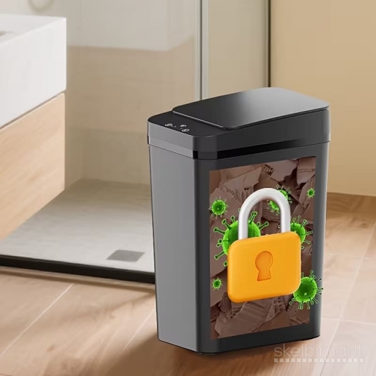 Automatinė jutiklinė šiukšliadėžė 11L – belaidė, juodos spalvos 