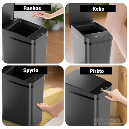 Automatinė jutiklinė šiukšliadėžė 11L – belaidė, juodos spalvos 