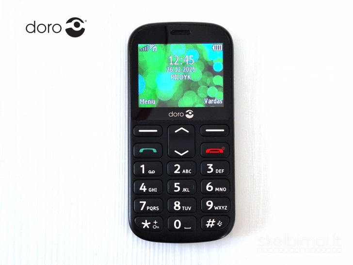Puikios būklės mobilusis telefonas Doro 1360 su krovikliu