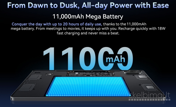 NAUJAS! BLACKVIEW TAB PC 4K UHD 11.0"COLIŲ+SNAPDRAGON 8+5G+2SIM+GPS