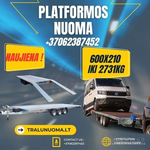 Platformos 600×210 (2679 kg)  (BE/CE kategorija) NUOMA  www.voris.lt Alytuje