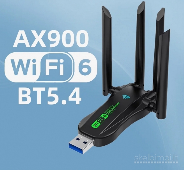 2 in 1 / WiFi 6 + Bluetooth 5.4 Usb 3.0 adapteris