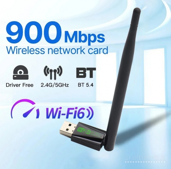 2 in 1 / WiFi 6 + Bluetooth 5.4 Usb 3.0 adapteris