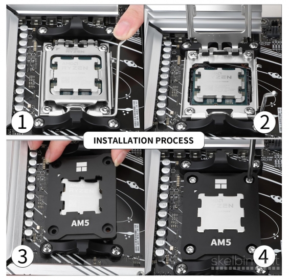 CPU LGA1700 / AM5 apsauginiai rėmeliai, juoda sp.
