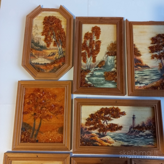 Paveikslėliai su gintaru