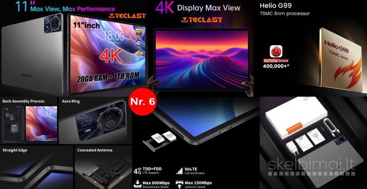 NAUJAUSI! 4K ULTRA TAB PC PLANŠETINIAI KOMPIUTERIAI+DĖKLAS DOVANŲ!