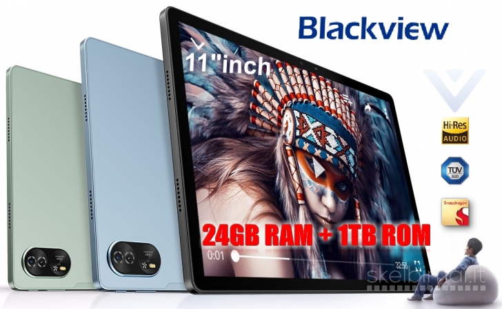 NAUJAS! BLACKVIEW TAB PC 4K UHD 11.0"COLIŲ+SNAPDRAGON 8+5G+2SIM+GPS