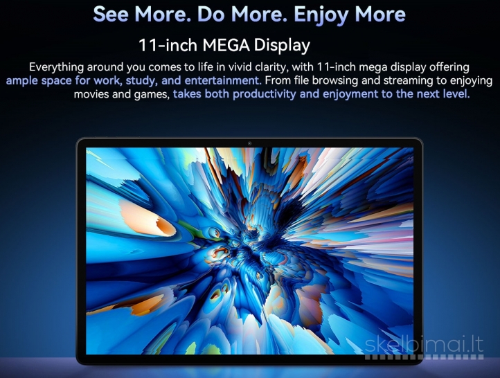 NAUJAS! BLACKVIEW TAB PC 4K UHD 11.0"COLIŲ+SNAPDRAGON 8+5G+2SIM+GPS