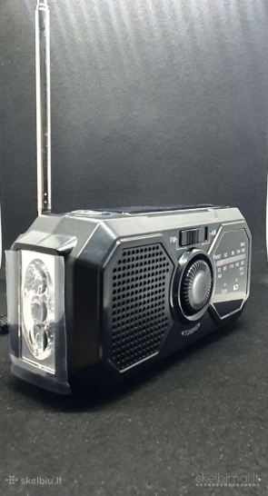 Turistinis Avarinis radijas saulės panele su dinama