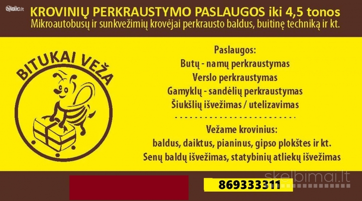 senų baldų šiukšlių išvežimas perkraustymas