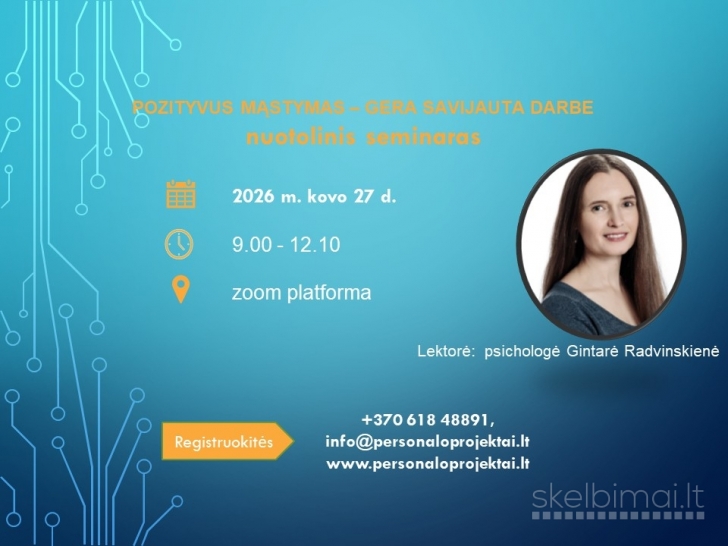 Pozityvus mąstymas - gera savijauta darbe (online)