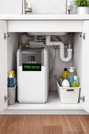 Vandens minkštinimo sistema po kriaukle