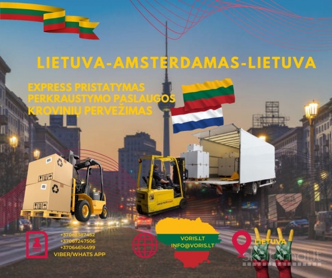 Lietuva – Olandija (Nyderlandai) – Lietuva  KROVINIŲ PERVEŽIMAS 