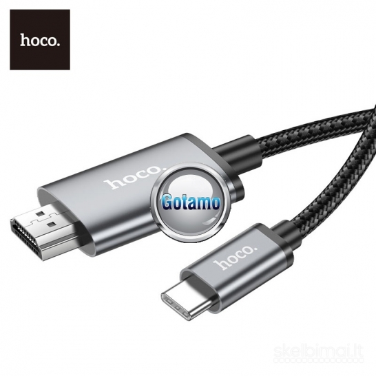 770 Type-C į HDMI laidas 2 metrai Hoco WWW.GOTAMO.LT