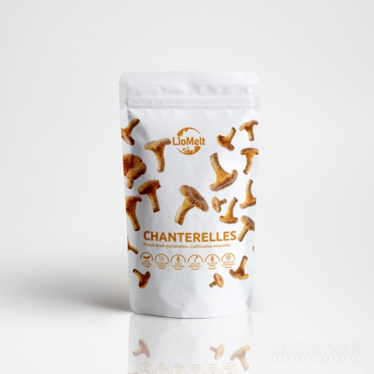 Liofilizuoti vaisiai, uogos, grybai, prieskoniai