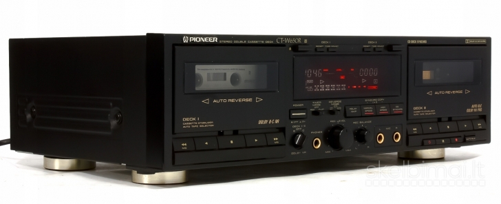 PIONEER CT-W650R Stereo Double Cassette Deck.Made in Japan.1991m.Puikiai veikia.