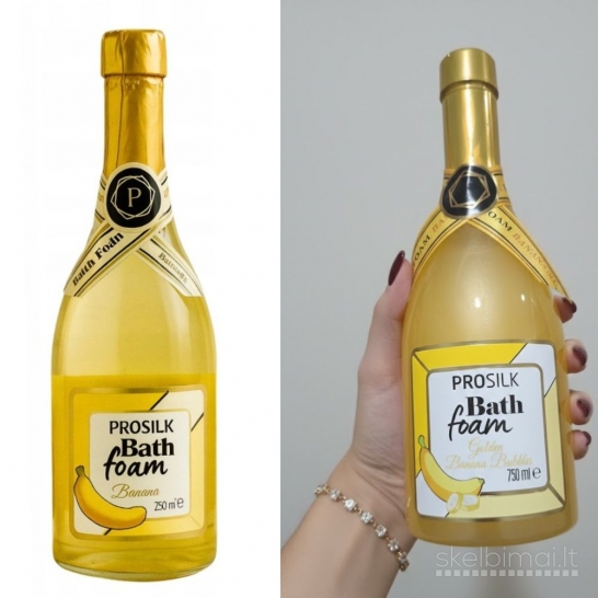 Prabangios vonios putos ir druska šampano butelyje