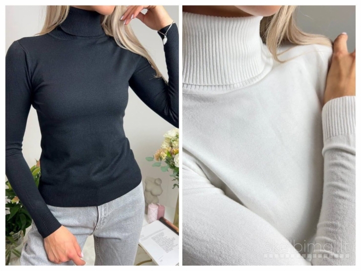 Juodos ir baltos golfos su dvigubu kaklu