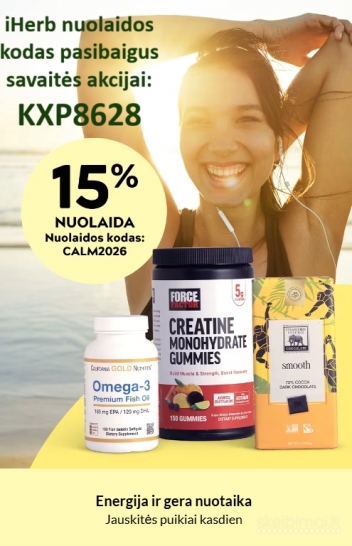iHerb.com 5-15% nuolaidos kodas KXP8628