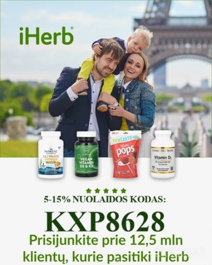 iHerb.com 5-15% nuolaidos kodas KXP8628