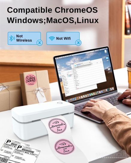 Naujas Berašalinis kurjerinių lipdukų etikečių spausdintuvas termo X4