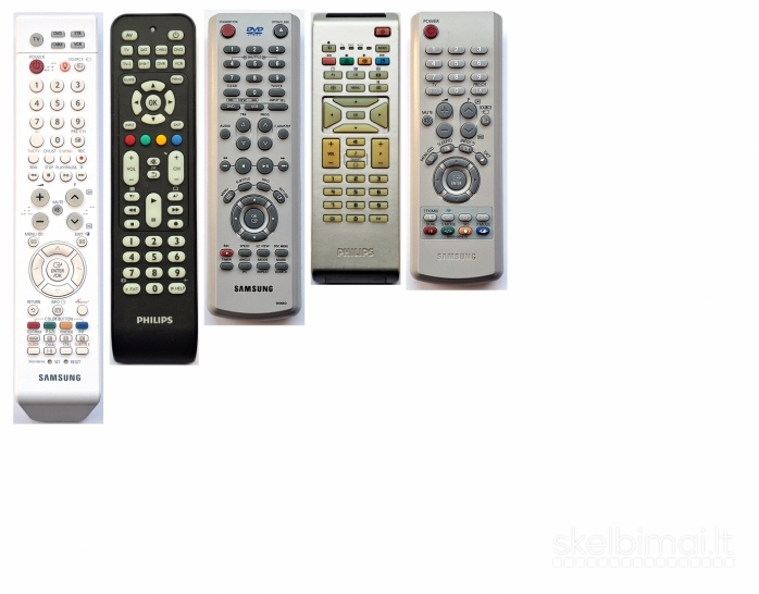 Nuotoliniai pulteliai VHS, video kameros, DVD, TV