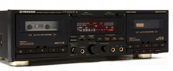 PIONEER CT-W650R Stereo Double Cassette Deck. 1991m. Made in Japan.