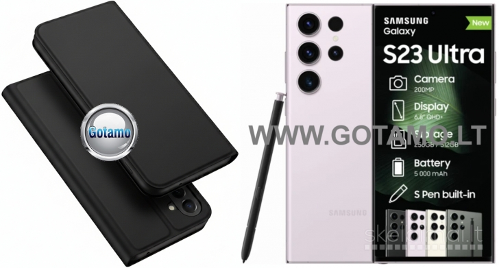 797 Ducis dėklai-knygutės Samsung Galaxy S23 Ultra telefonui WWW.GOTAMO.LT