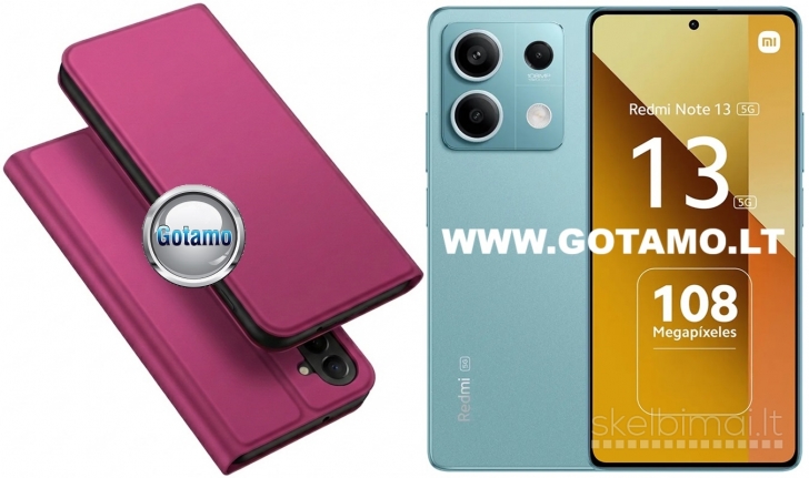 800 Ducis dėklai-knygutės Xiaomi Redmi Note 13 5G telefonui WWW.GOTAMO.LT