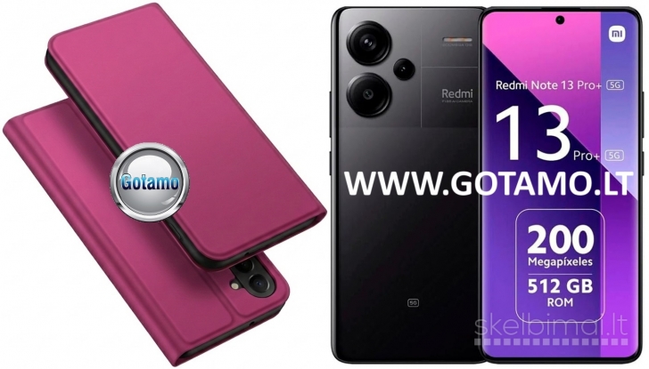 801 Ducis dėklai-knygutės Xiaomi Redmi Note 13 Pro Plus telefonui WWW.GOTAMO.LT