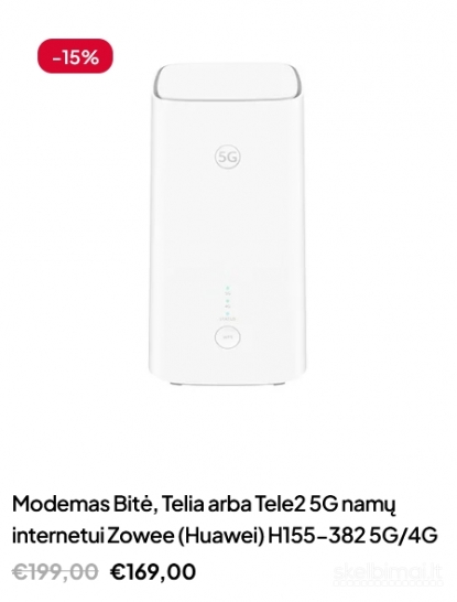 Nauji 5G modemai - gera kaina - greitas pristatymas