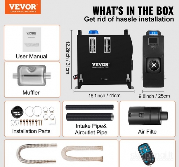 8 kW dyzelinis šildytuvas 12 V Webasto autonomka