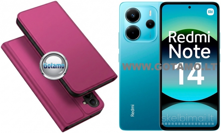 802 Ducis dėklai-knygutės Xiaomi Redmi Note 14 4G telefonui WWW.GOTAMO.LT