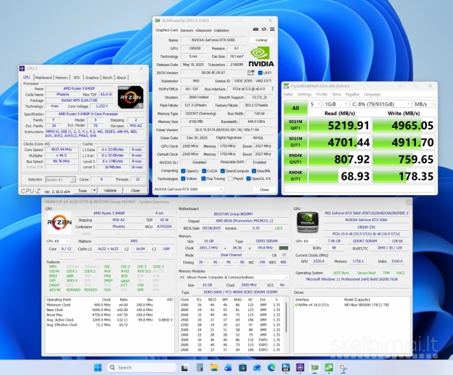 Ryzen r5-8400f Am5, rtx5060, 16gb/ddr5, 1tb/SSD, Win11pro