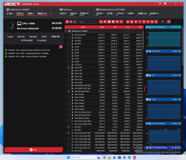 Ryzen r5-8400f Am5, rtx5060, 16gb/ddr5, 1tb/SSD, Win11pro