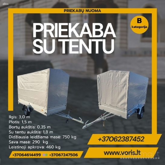 NUOMA PRIEKABŲ-TRALŲ www.voris.lt Alytuje ir rajone +37062387452