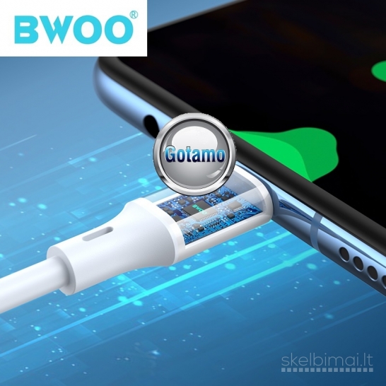806 Type-C laidas 1 metras 3A BWOO WWW.GOTAMO.LT