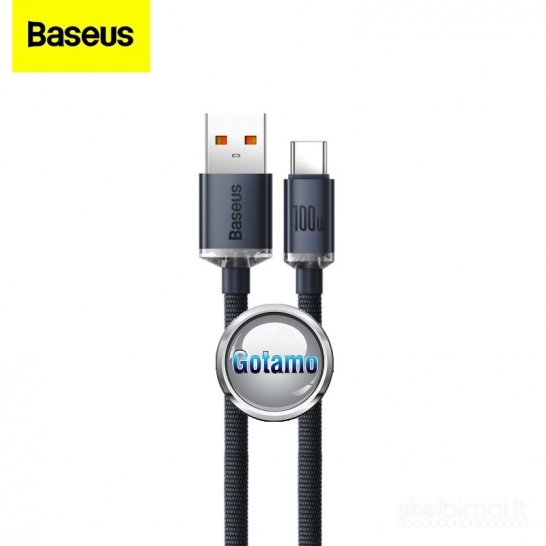 809 Type-C laidas 1 metras 6A 100W Baseus WWW.GOTAMO.LT