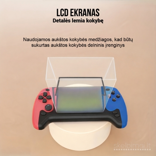 Mini žaidimų konsolė su 3,5 colio ekranu – 500 žaidimų, baltos spalvos