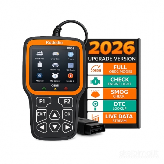 Nešiojamas profesionalus OBD2 skaitytuvas "RODEDIO"